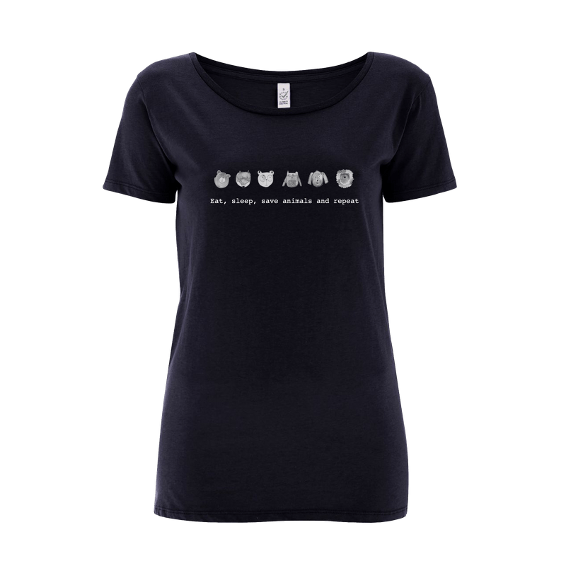 save-animals-women-t-shirt-navy